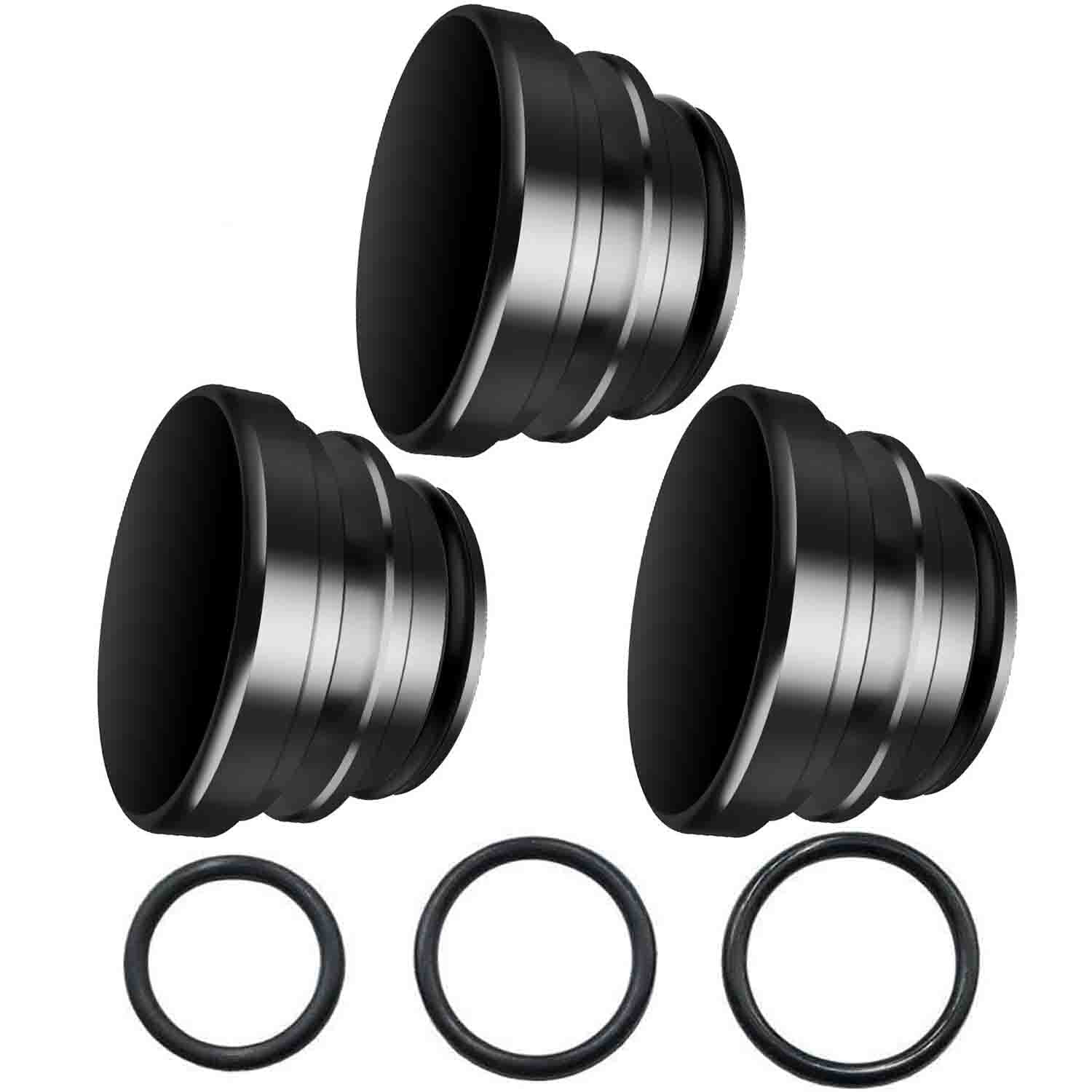 Xjdamz Aluminum Cigarette Lighter Socket Cover Cap. Universal Waterproof Dustproof Plug For Car Power Port Outlet-Black 3Pcs