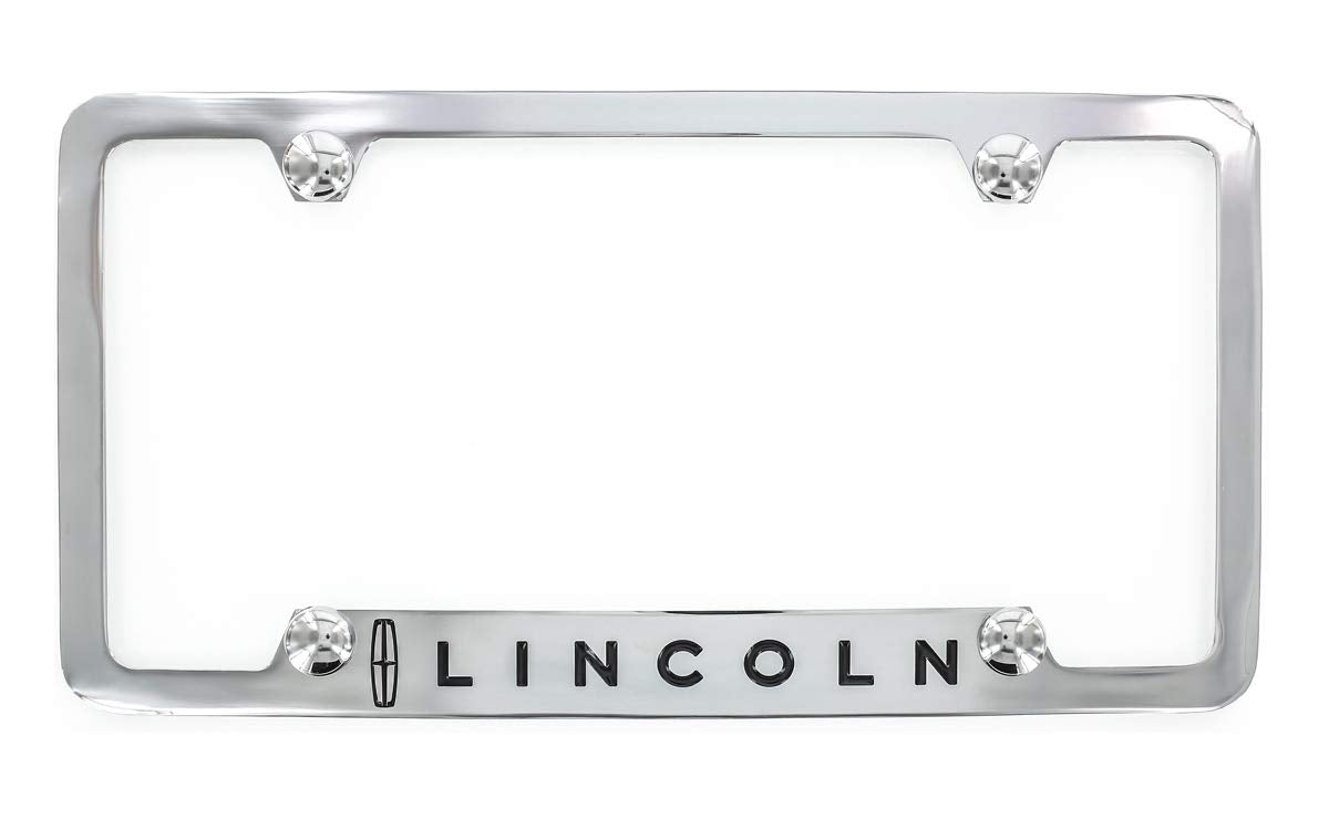Lincoln Workmark Chrome Plated Metal Top Engraved License Plate Frame Holder