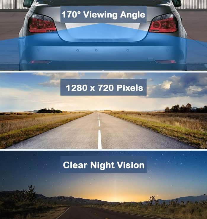 SCREENTRONICS Backup HD Night Vision Rear View Camera BC10 - K with 8 IR LEDs, Waterproof, Compatible with Kenwood Car Radios