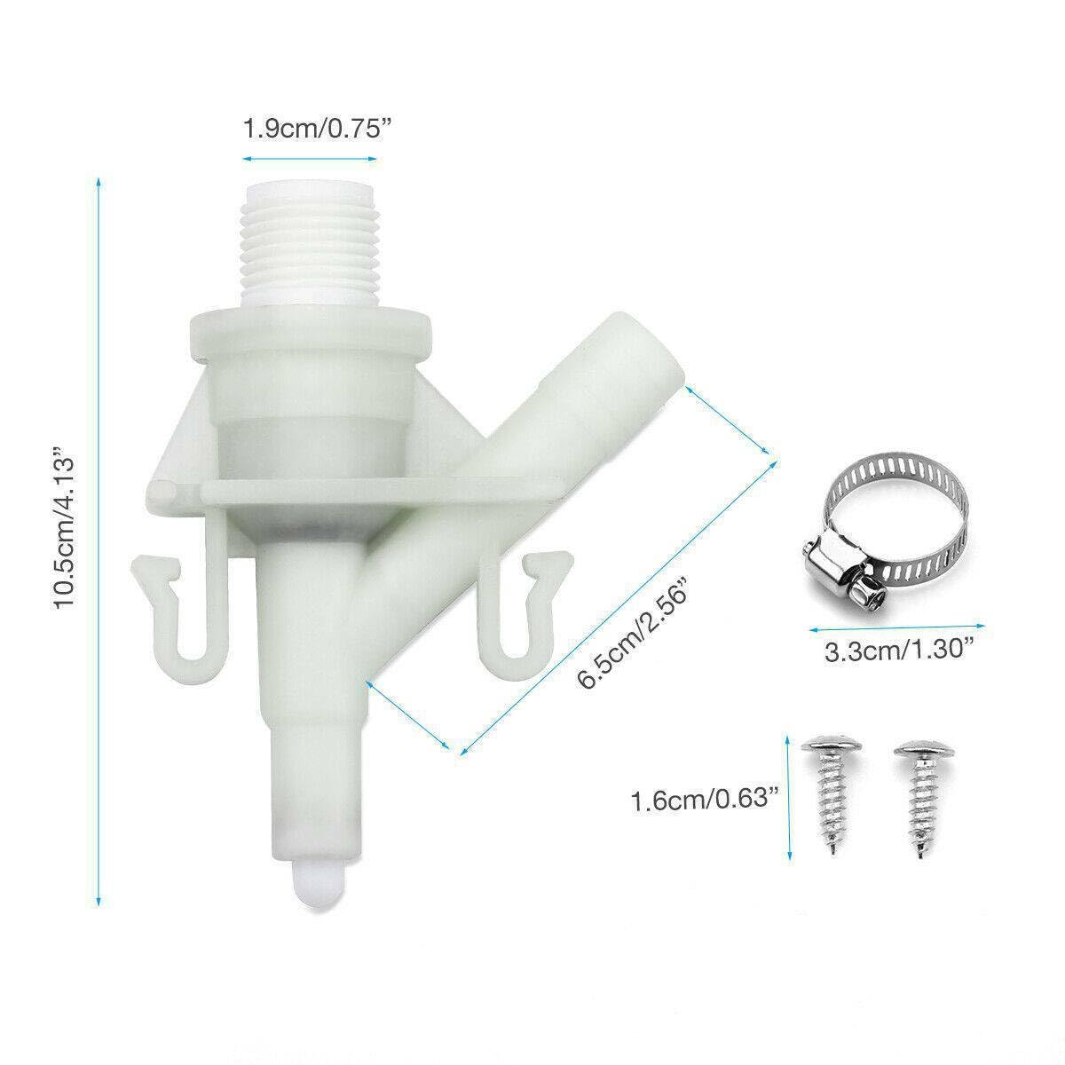 385311641 Water Valve Kit for Dometic Toilets Series 300, 301, 310, 311, 320, 321, Leak-Proof, Includes Hose Clamp and Fasteners