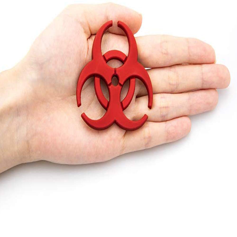 Hinscr 3D Metal Badge Car Emblem Protection Umbrella Biochemical Modification Emblem Car Motorcycle Decal Emblem (Red)