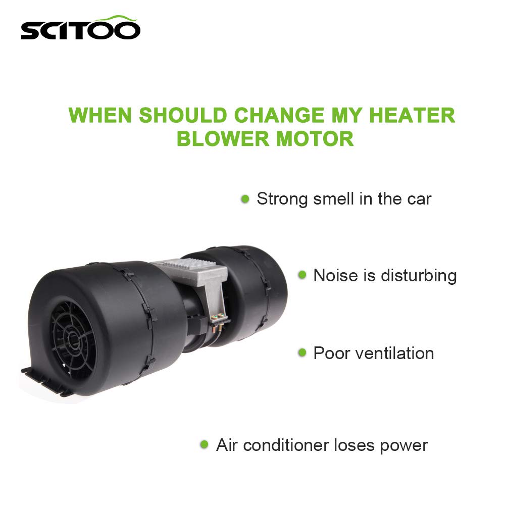 SCITOO HVAC Heater Blower Motor w/Fan HVAC Blower Motor fit for 008-A45-02,26-19939 (12V) HVAC Heater Blower Motor Assembly with Fan Cage 12V Replacement