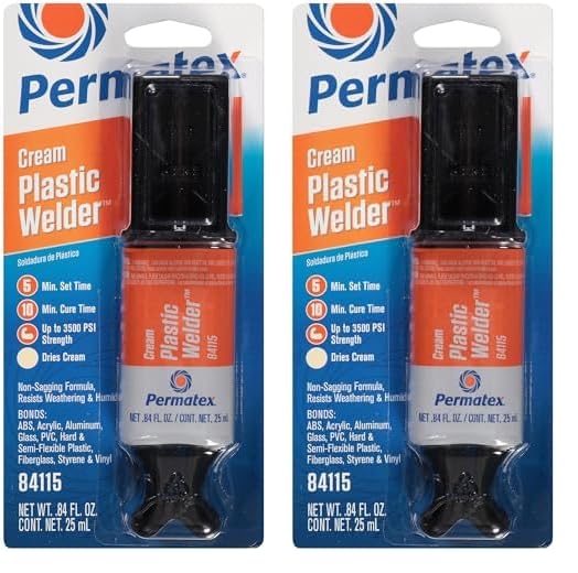 Permatex 84115 5-Minute Plastic Weld Adhesive, 0.84 Oz.,Black (Pack Of 2)