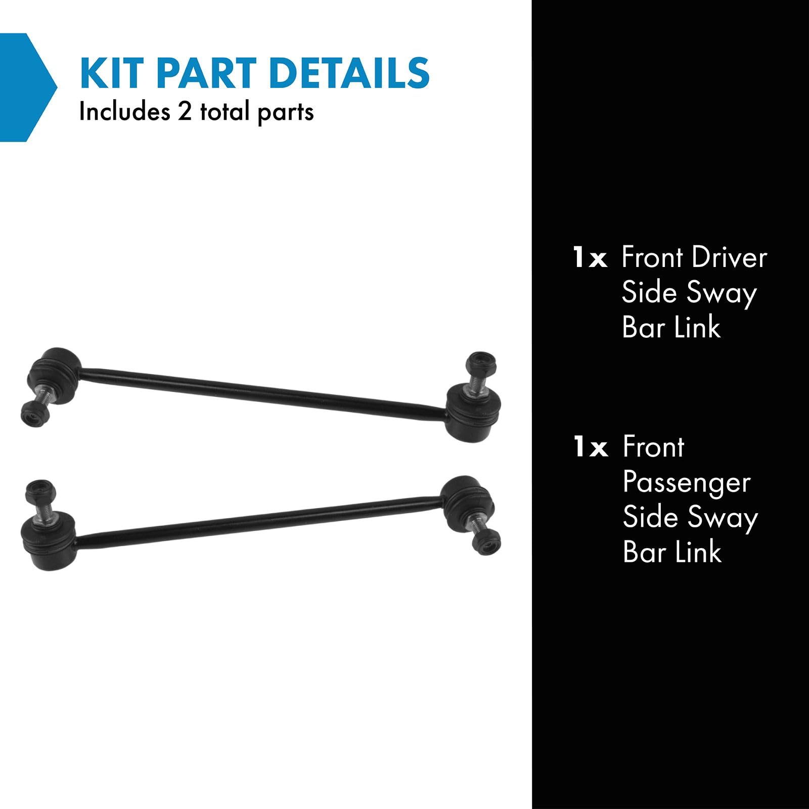 Trq Front Sway Bar Stabilizer Link Set Compatible With 2006-2011 Hyundai Accent Kia Rio Rio5