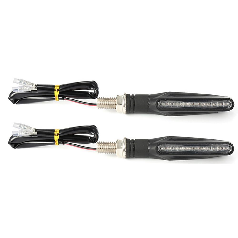 BlyilyB Motorcycle Blinkers Indicator Turn Signal Amber Flowing Sequential Universal Lamp (Pack of 2)