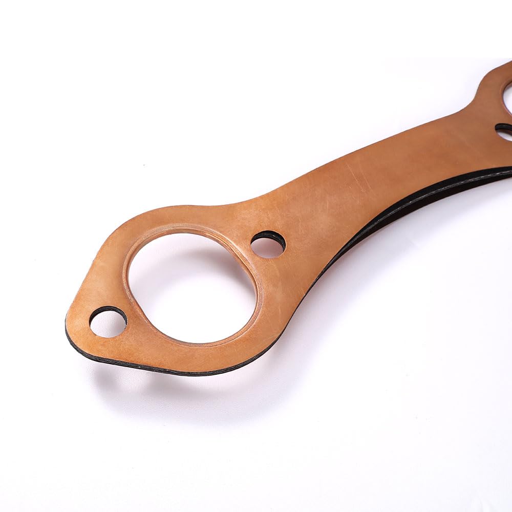Creative.C SBC Header Gaskets, Oval Port Copper Exhaust Manifold Gaskets Compatible with Chevy 262 283 327 350 383 400 Small Blo