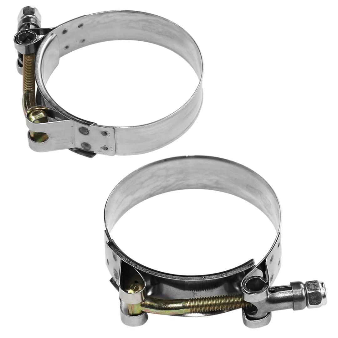Wysiwyka 2 Pack 3.75'' T-Bolt Hose Clamps, 304 Stainless Steel Turbo Intake Clamp, Working Range 101Mm-110Mm For 3.75'' Hose Id