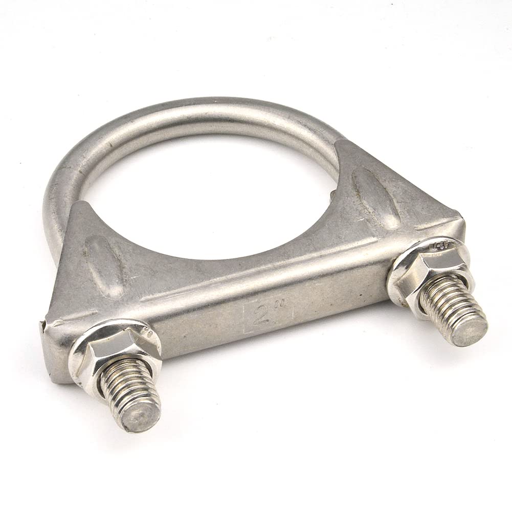 2 Inch Clamps Heavy Duty 2'' Stainless Steel U Bolt Muffer Exhaust Clamp Hanger For Pipes (51Mm)