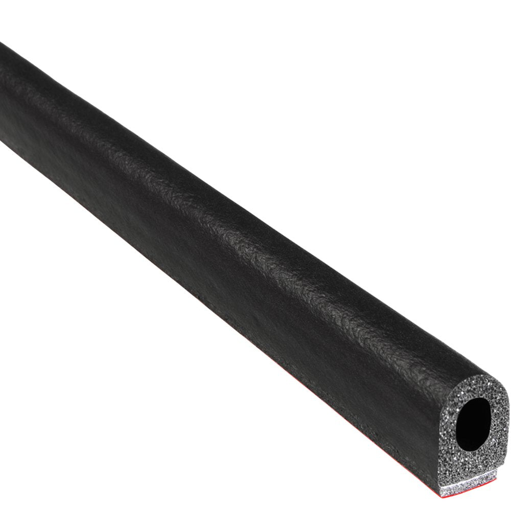 Trim-Lok D-Shaped Rubber Seal (Thick Wall) - .437    Height, .375    Width, 25 Length - Epdm Foam Seal W/Bt (3M) High Strength B