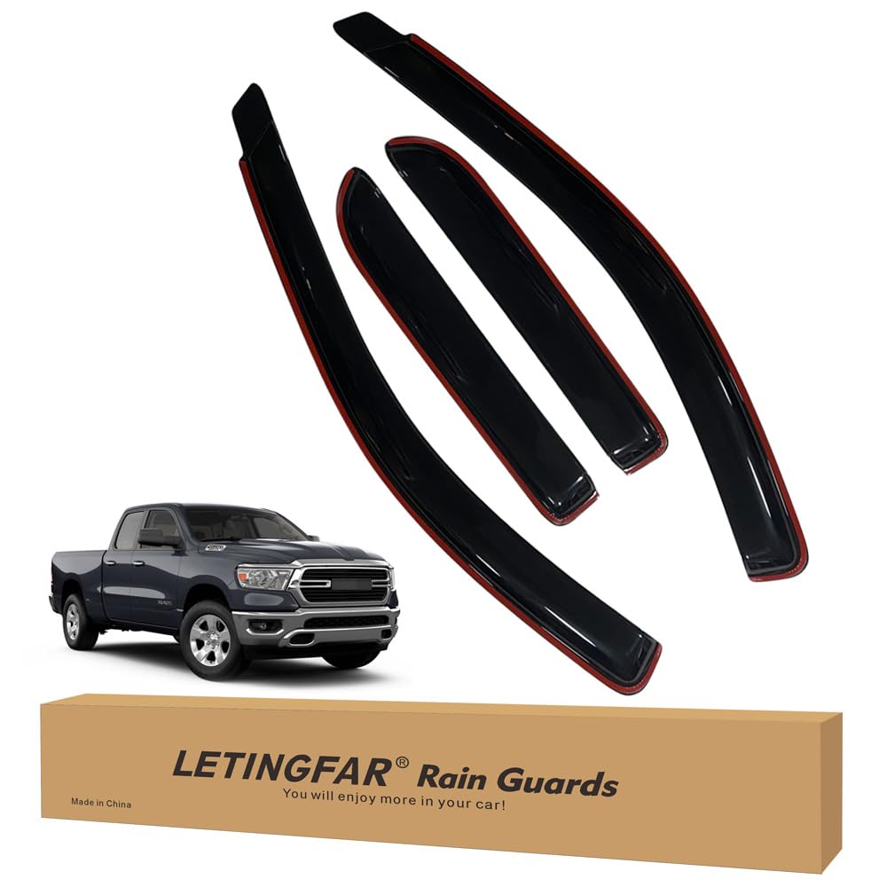 in-Channel Rain Guards for Dodge RAM 1500 2002-2008 Quad Cab, Side Window Deflectors, Window Visors for Dodge RAM 1500,for RAM C