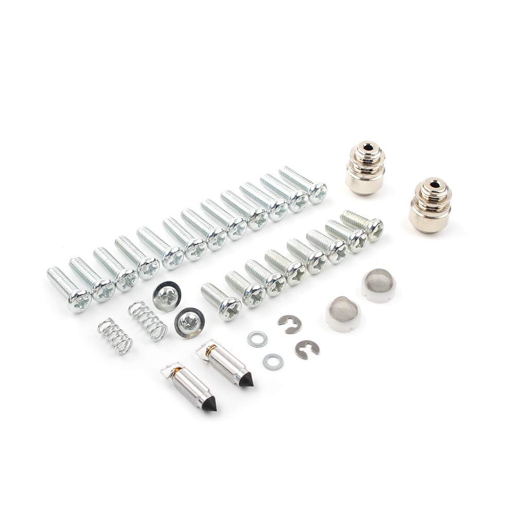 Newsmarts 2 Set Carburetor Rebuild Kit Fit For Yamaha Xvs65 V-Star 650 Custom 1998–2005 / Xvs65A V-Star 650 Classic 1998–2005 / Xvs65At V-Star 650 Silverad 2002–2005