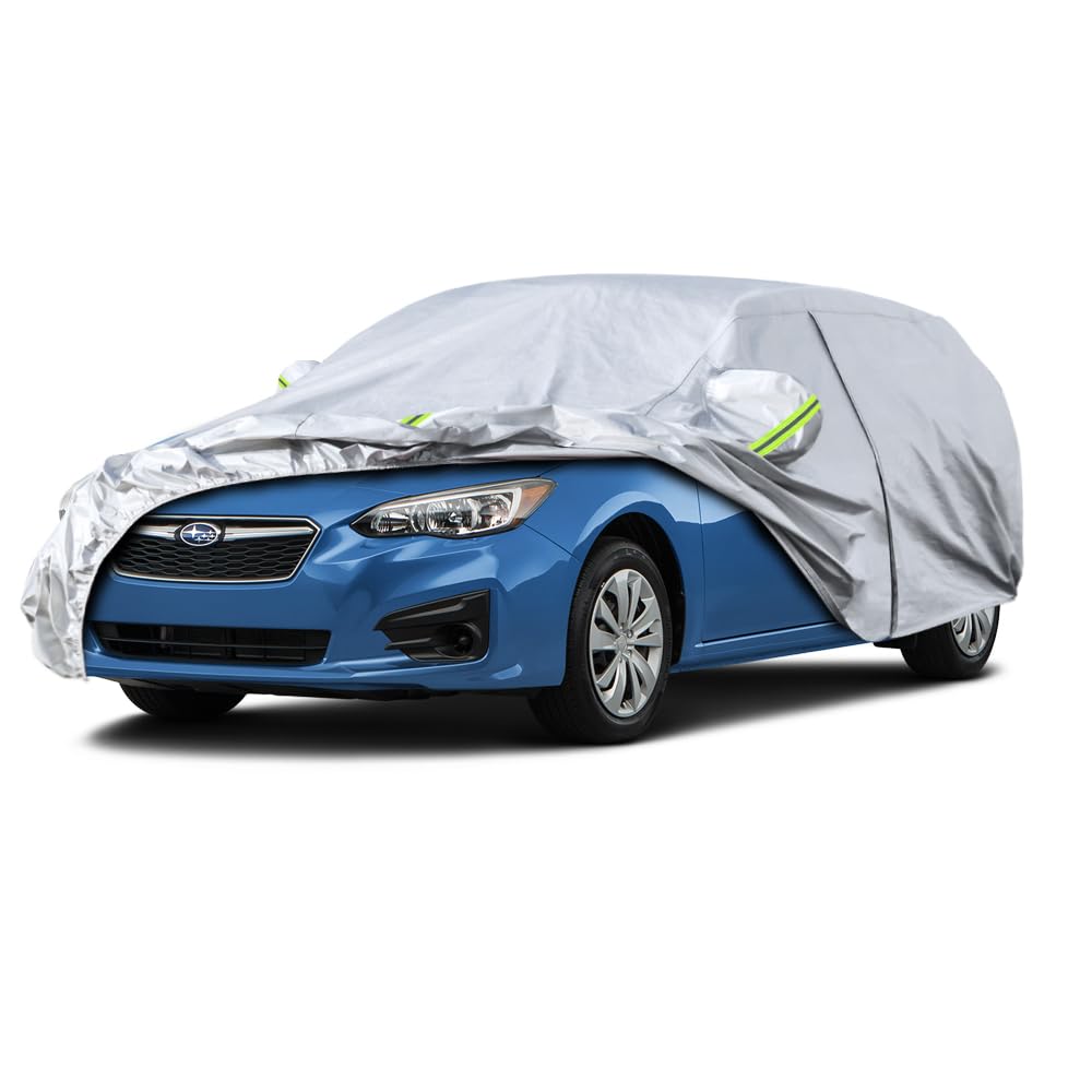 Kaugung 6 Layers Car Cover Custom Fit Subaru Impreza Hatchback From 1992 To 2025, Waterproof Car Cover All Weather For Automobil