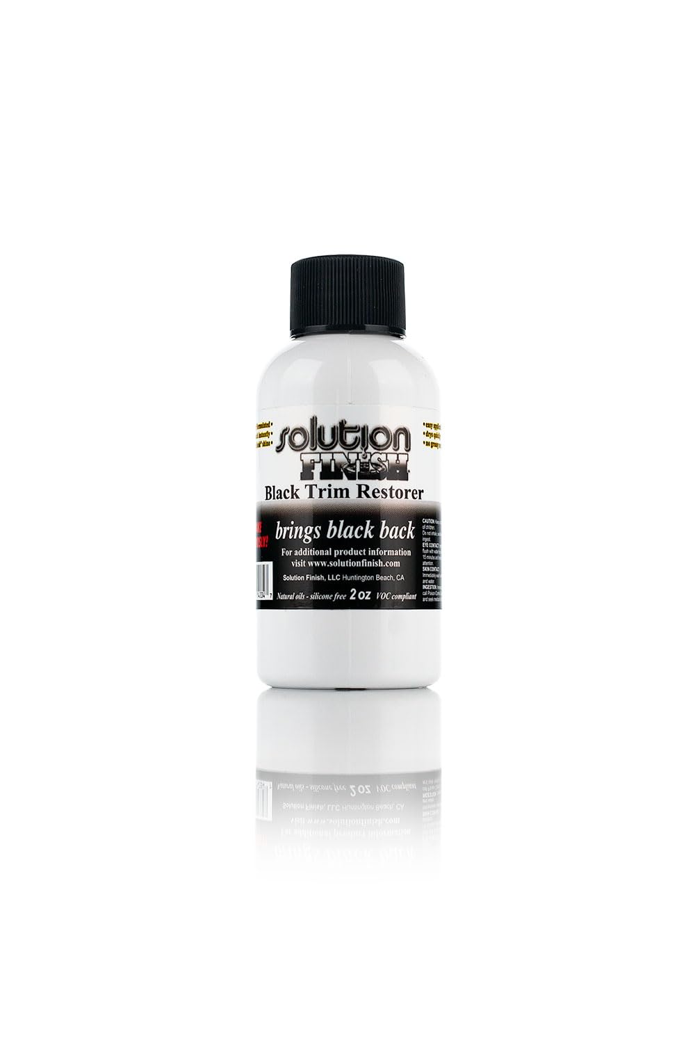 Solution Finish - Black Plastic & Vinyl Trim Restorer - Use For Car And Truck Detailing, No Wet Look, Instantly Revives Color To