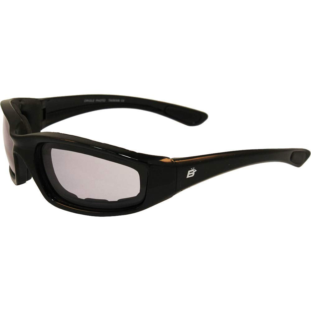 Birdz Eyewear Oriolephoto Oriole Padded Motorcycle Glasses (Black Frame/Clear-Smoke Lens)