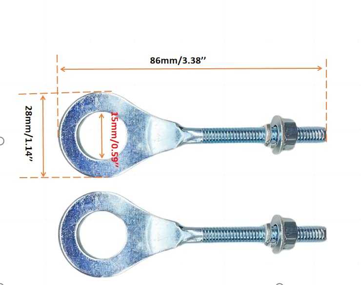 QYMOTO 15mm Mini Bike Chain Adjuster Tensioner for Coleman CT200U, Axis 200, Massimo MB200 - 2 Pack