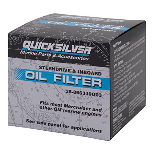 Quicksilver By Mercury Marine 866340Q03 Oil Filter, Mercruiser Sterndrive And Inboard Engines