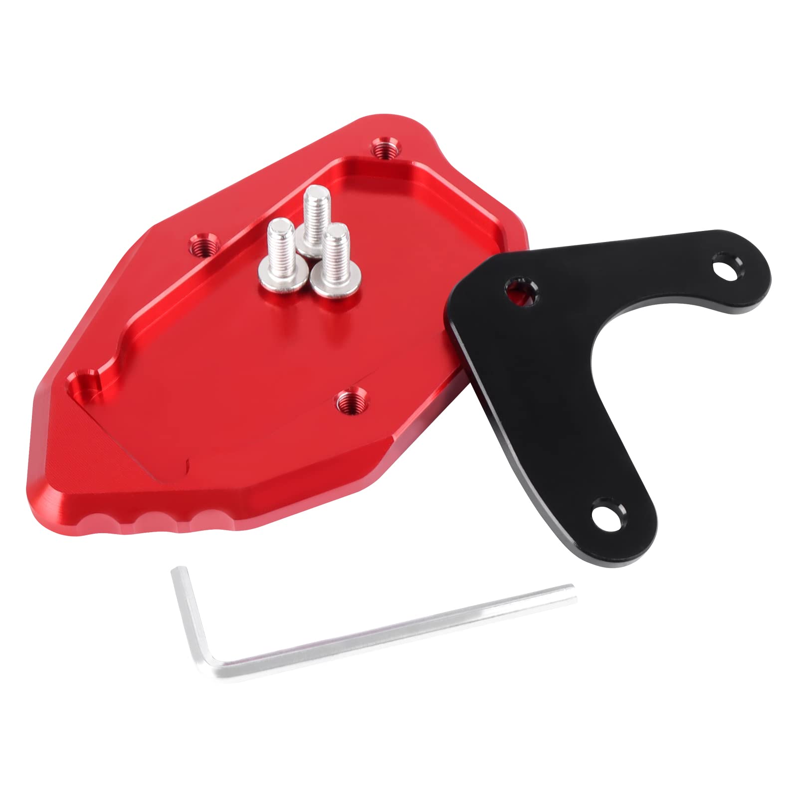 Baione Kickstand Extension Pad Replacement For Honda Crf300L Crf 300L Rally 2021 2022 Motorcycle Side Stand Foot Enlarger Plate Extender (Red)