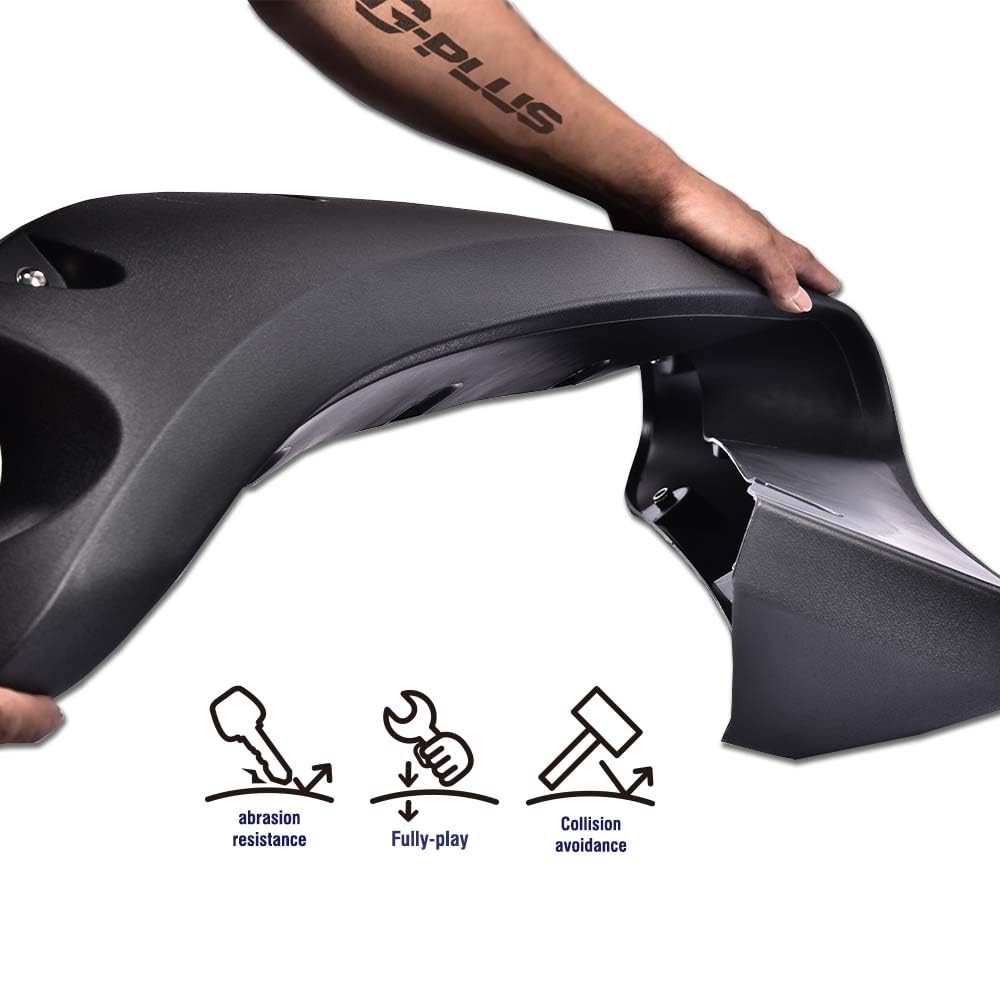 G-Plus Fender Flares, Compatible With Gmc Sierra 1500 2007-2013 4Pcs Wheel Cover Trim Textured Riveted
