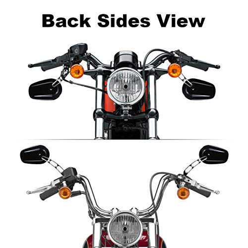 Motobiker Motorcycle Rear View Side Mirrors Compatible With Harley Street Bob Fxdb Fat Boy Iron 883 Xl883N Sportster 1200 Custom
