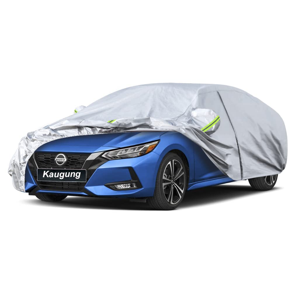 Kaugung 6 Layers Car Cover Custom Fit Nissan Sentra Sedan from 2000 to 2025, Waterproof All Weather Resistant Outdoor Indoor Sun