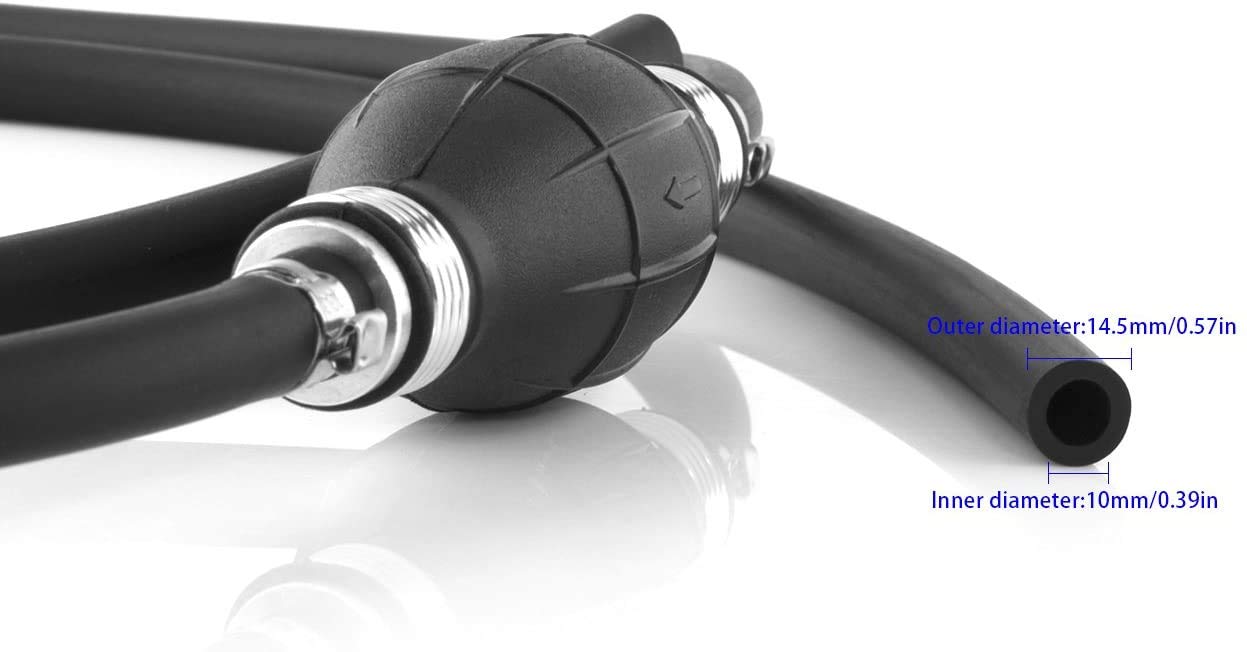 Fuel Line Assembly, 3/8''-10Mm Universal Hand Fuel Line Assembly With Primer Pump Bulb 6Ft For Marine Outboard Boat