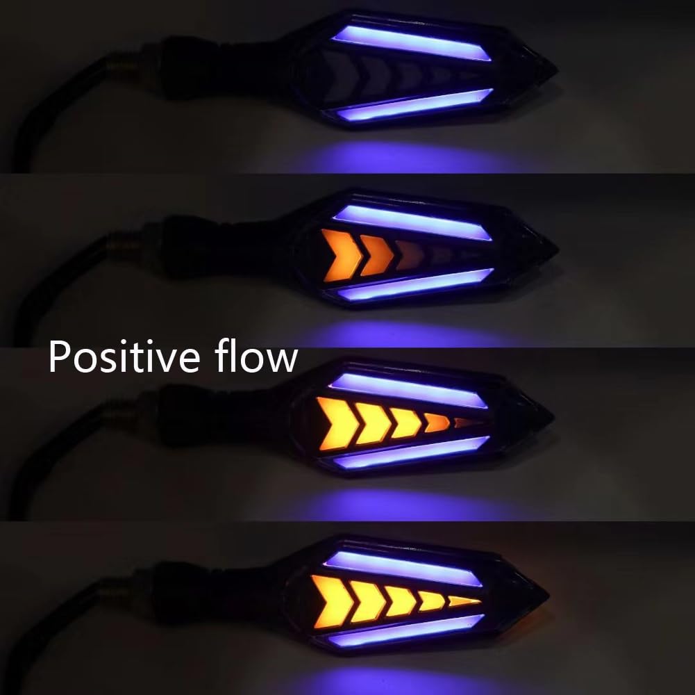 Mailaier 2PCS Motorcycle Indicator Flowing Turn Signal Motorcycle Bicolor Flowing Turn Indicator Motorcycle Kick scooter Off roa