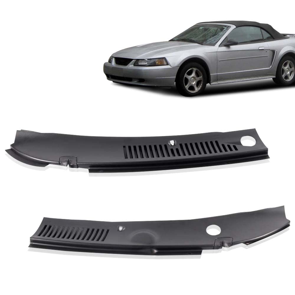 Pit66 2Pcs Windshield Wiper Cowl Vent Grille Grills Panel Hood Compatible With 99-04 Ford Mustang Gt Svt