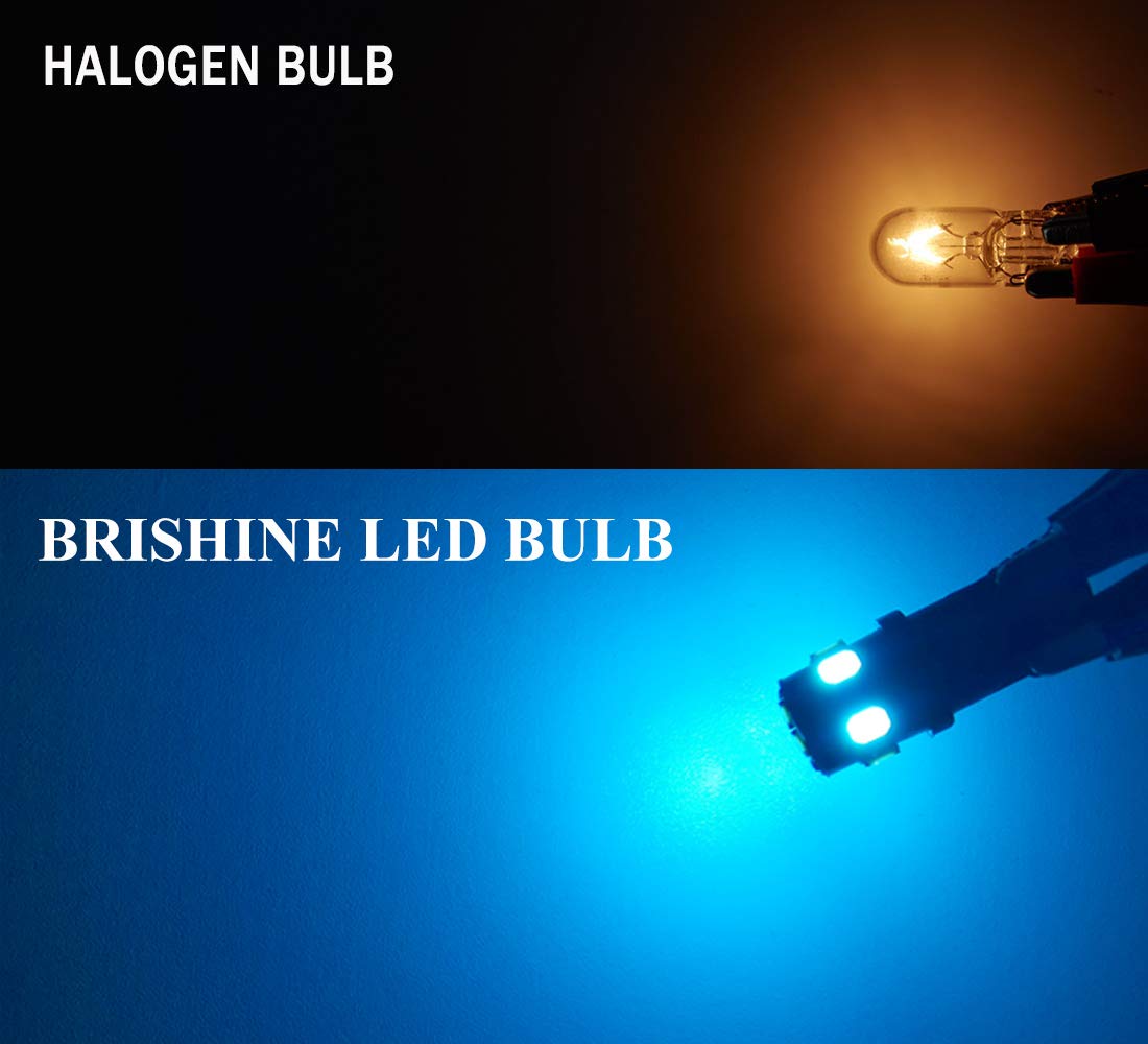 Brishine 194 Led Bulbs Extremely Bright Ice Blue 5630 Chipsets 168 2825 175 T10 W5W Led Replacement Bulbs For Car Interior Dome