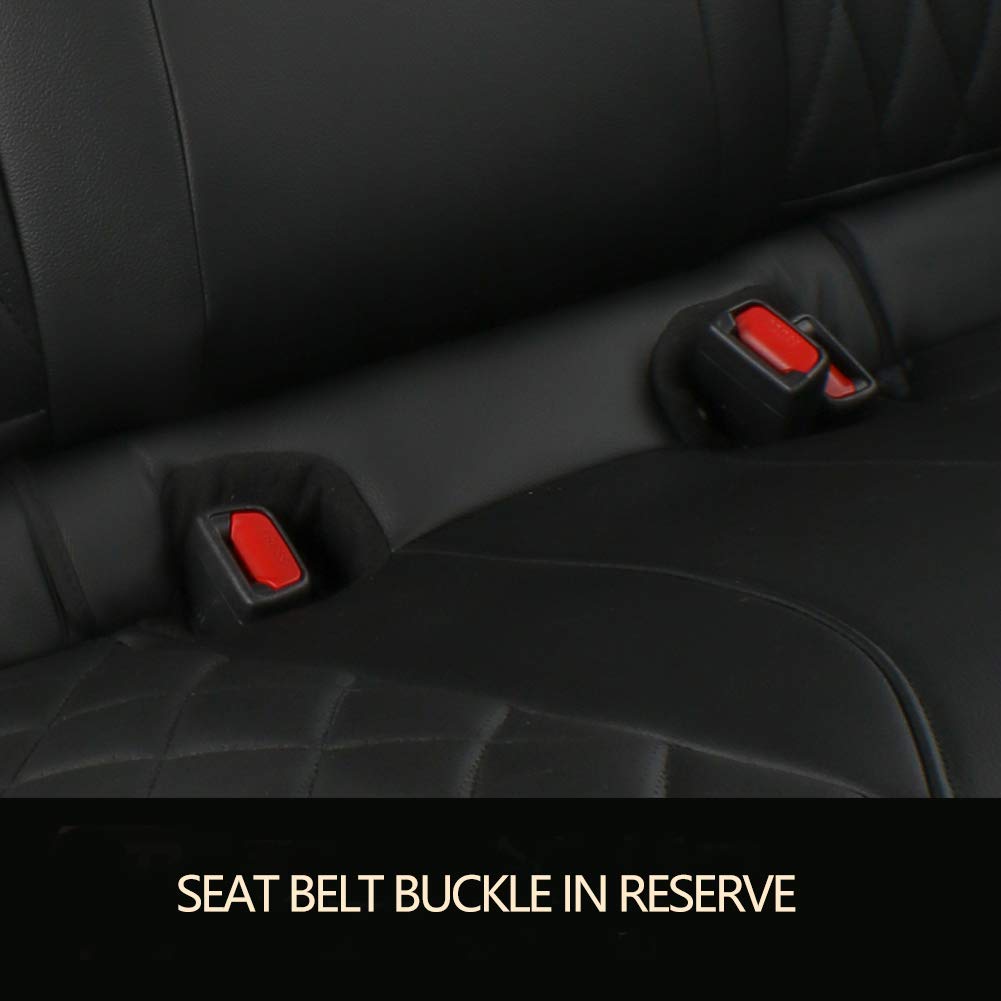 Ekr Custom Fit Rav4 Car Seat Covers For Select Toyota Rav4 Le 2013 2014 2015 2016 2017 2018 (Not For Hybrid) - Full Set, Leather (Black/Gray)