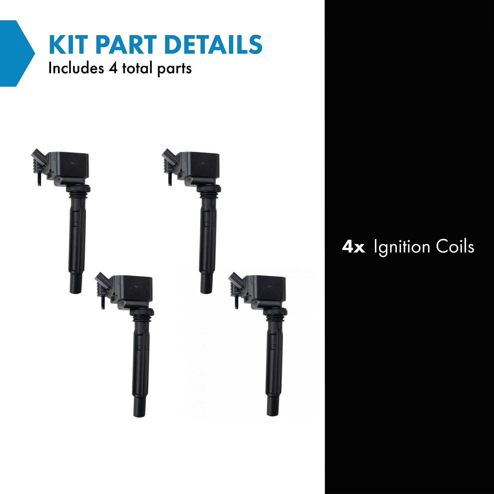 Trq Ignition Coil Set Compatible With 2017-2018 Alfa Romeo Giulia 2018 Stelvio 2019-2020 Jeep Cherokee 2018-2019 Wrangler