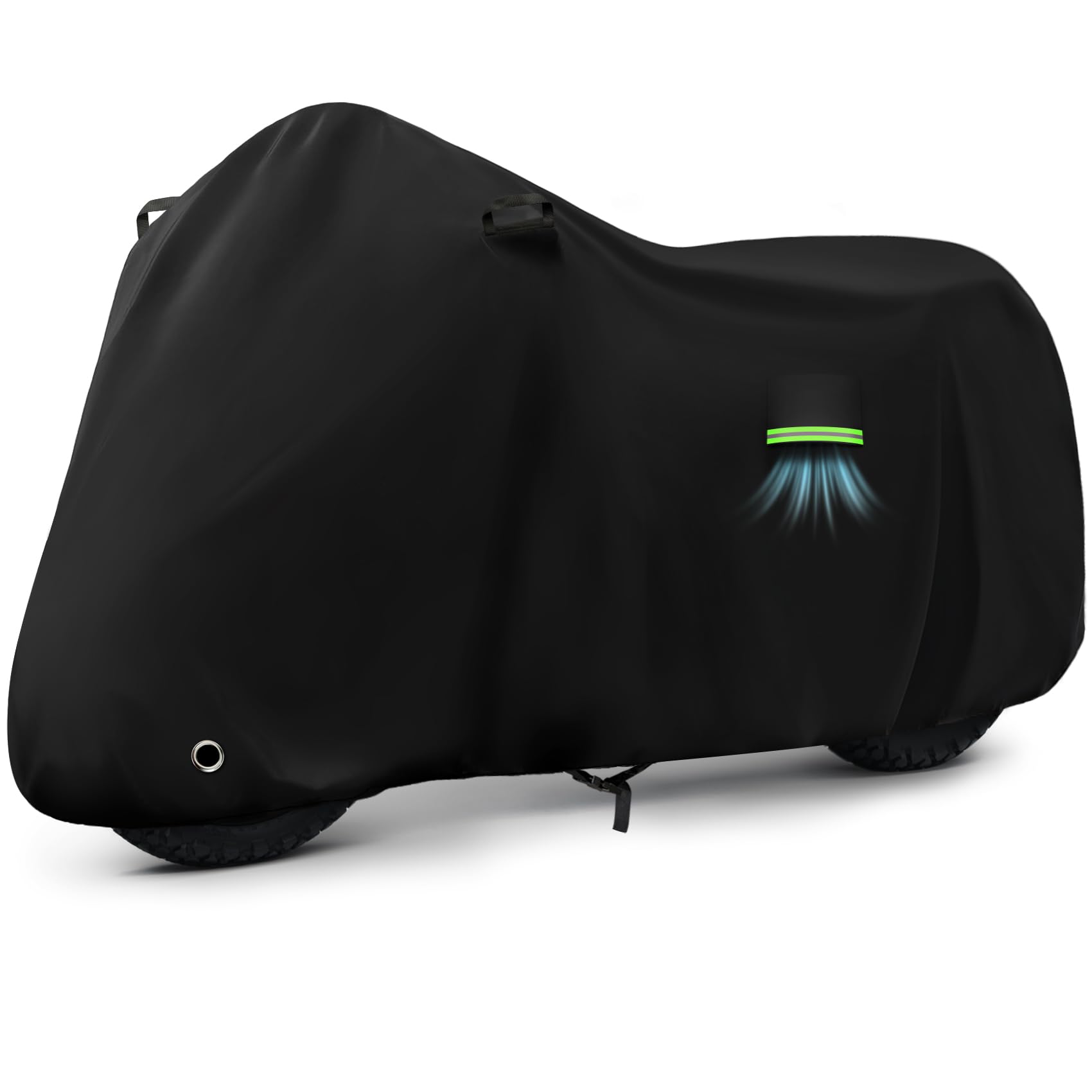 Motorcycle Cover Waterproof for Kawasaki KLR 650/R 1250 GS/Honda Africa Twin/V-Strom 1050XT, Heavy Duty Outdoor Sun UV Rain Dust