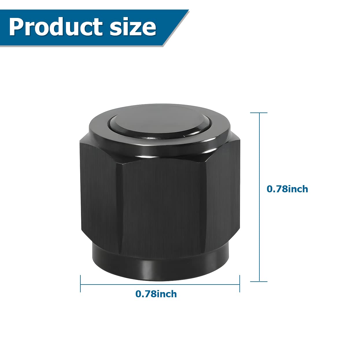 10AN Female Flare Cap Block Off Fitting Plug, 2PCS Aluminum Swivel Hex Head Nut Port Adapter, Automotive Modification Accessorie