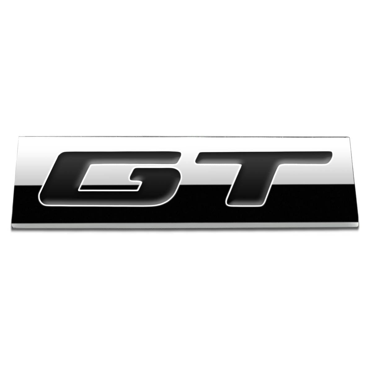 Auto Dynasty Chrome Finish Metal Emblem GT Badge (Black Letter)