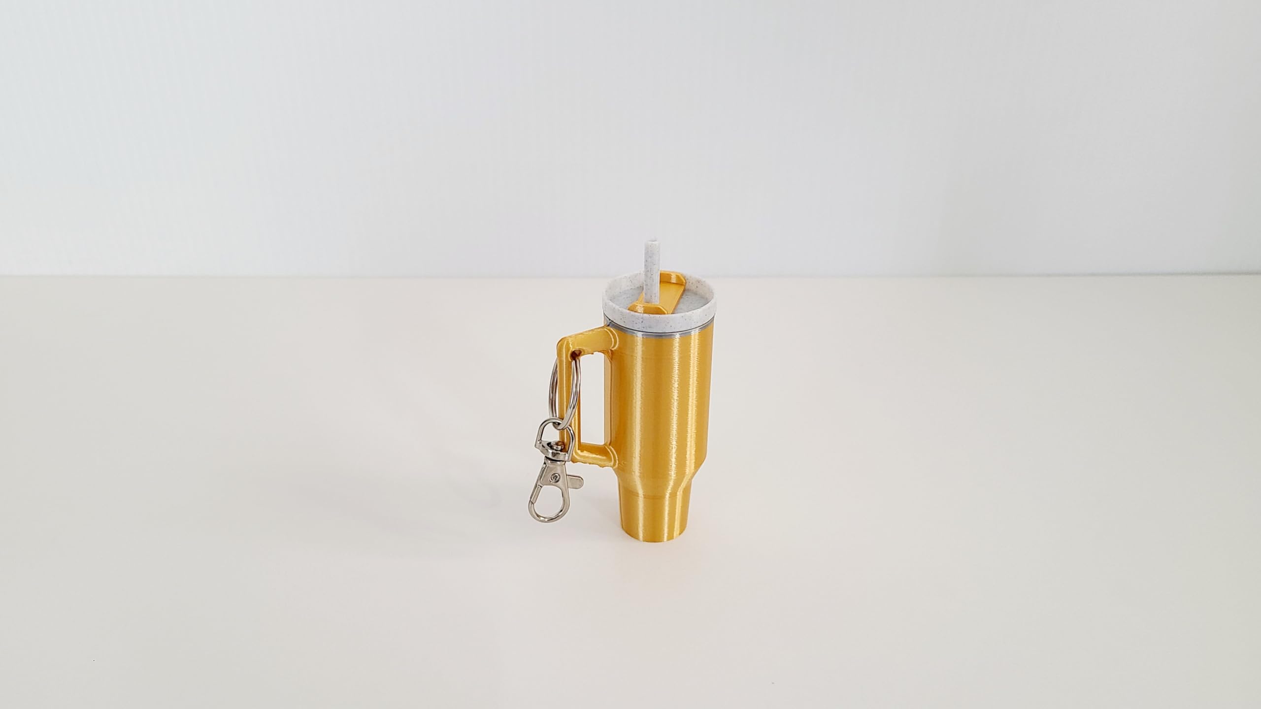 Miniature Stanley Tumbler Cup Replica Keychain - 3D Printed Desk Accessory (3 Pack: Shiny Gold)