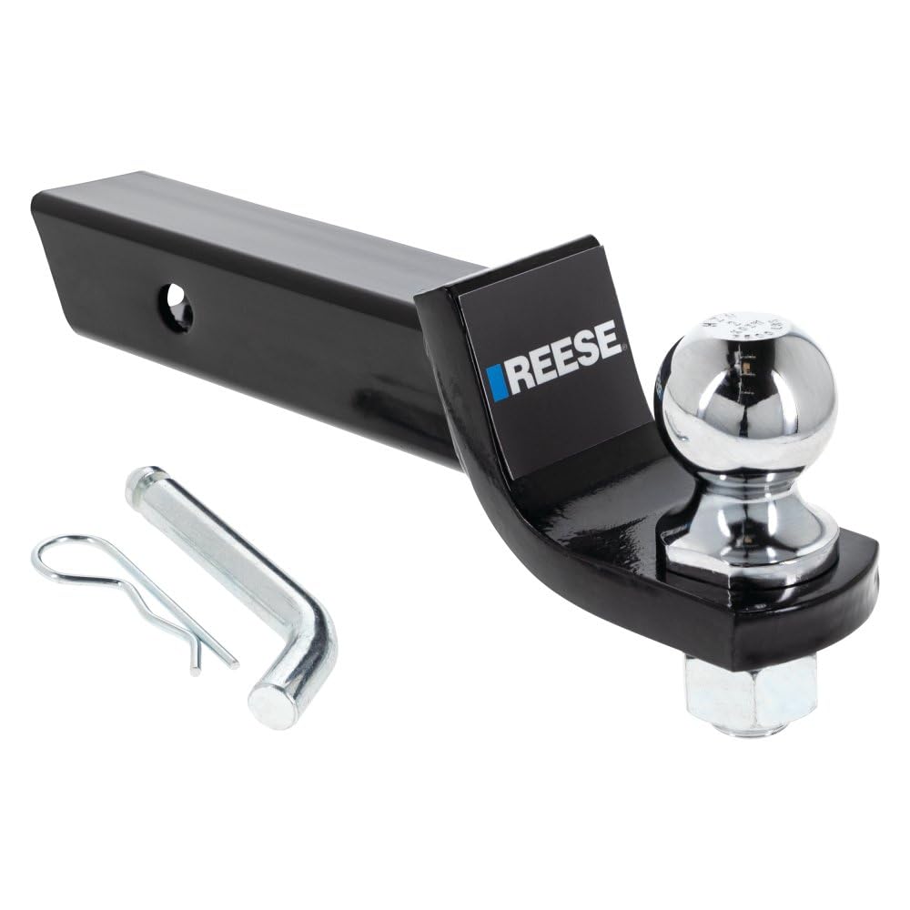 Reese 21536 Trailer Hitch Ball Mount Starter Kit, Fits 2 Inch Square Receiver, 2 Inch Drop, 6,000 lbs. Capacity, Includes 2 Inch Trailer Ball and Pin & Clip