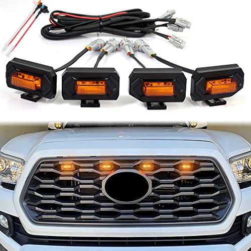 Upgraded Seven Sparta Grill Led Lights 4 Pcs Compatible With Toyota Tacoma 2020-2023 Oem Of Off Road & Sport/Aftermarket Replace
