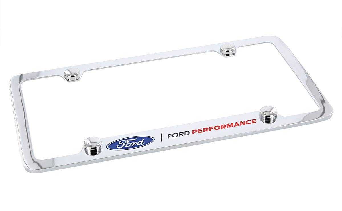 Ford Performance Wordmark Chrome Plated Metal License Plate Frame Holder