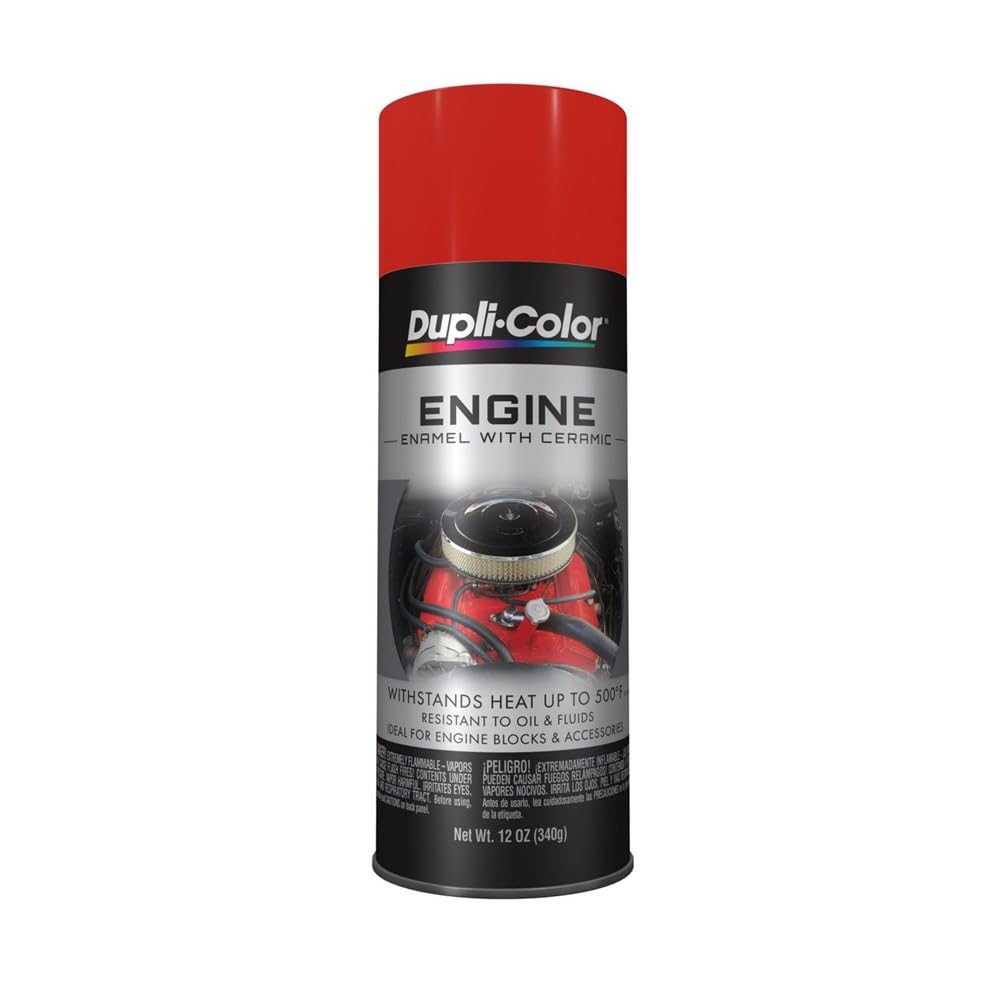 Dupli-Color De1632 Engine Enamel Spray Paint With Ceramic - Chrysler Industrial Red - 12 Oz Aerosol Can
