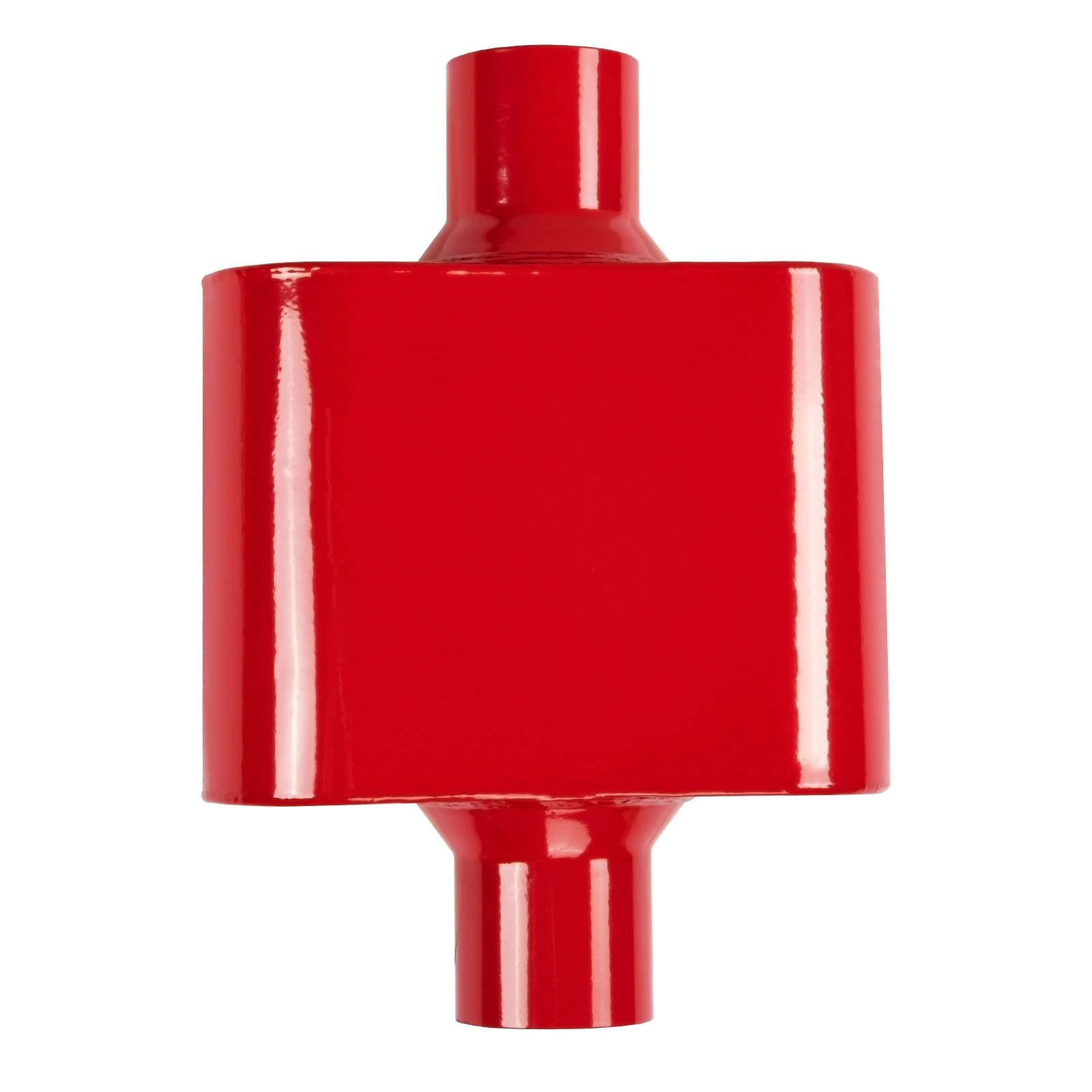 Floshine Universal Mufflers,Performance Automotive Exhaust Muffler,Single Chamber 2.5 Inch Inlet (Id) 2.5 Inch Outlet (Id) Red F