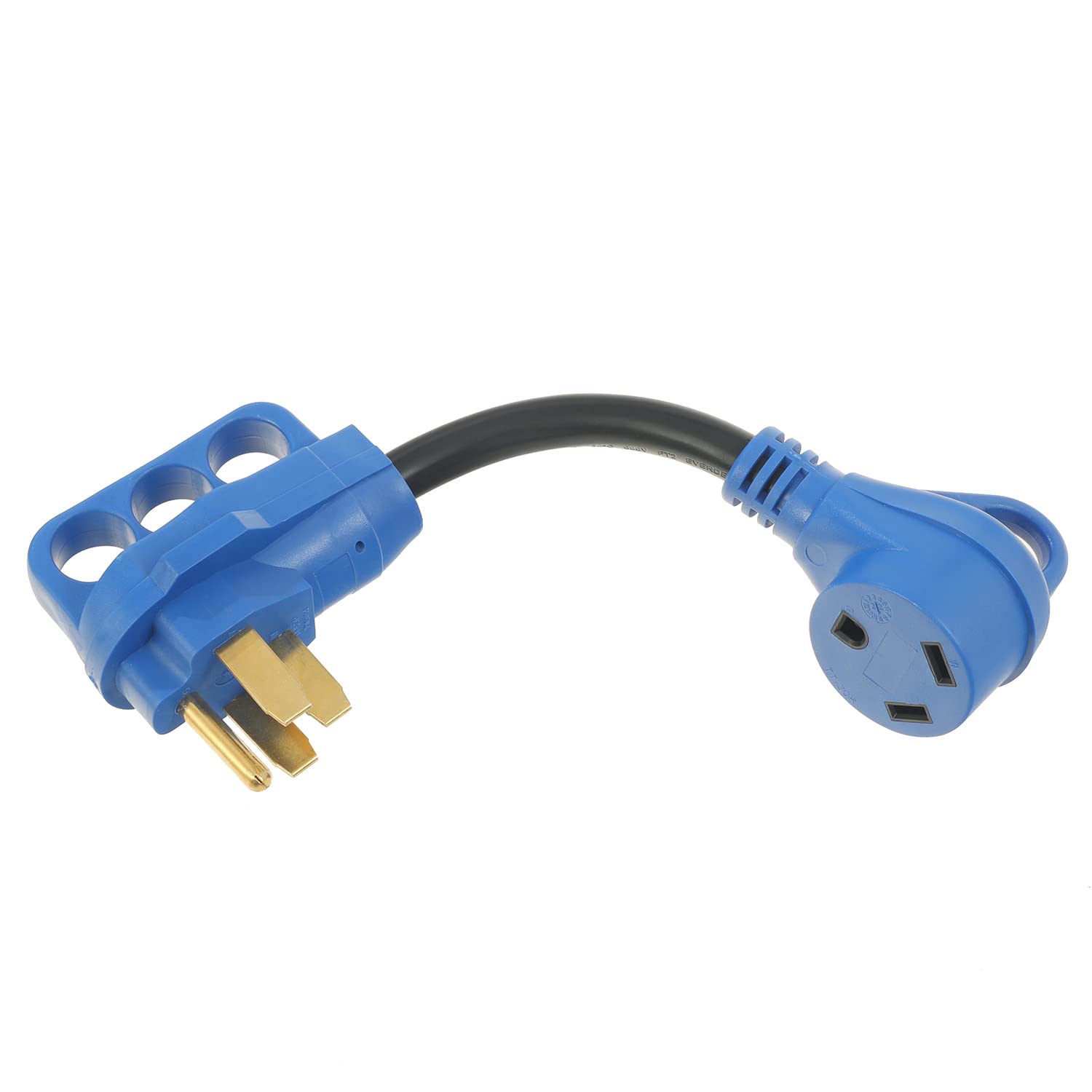 Rv Plug Adapter 50 Amp To 30 Amp,Nema 14-50P To Tt-30R Power Cord Adapter For Rv Parks Campgrounds 50 Amp Shore Power,Load Up To 30 Amp 125V 3750W,10/3 Awg 4-Prong Extension Cord,12 Inch (50M30F)