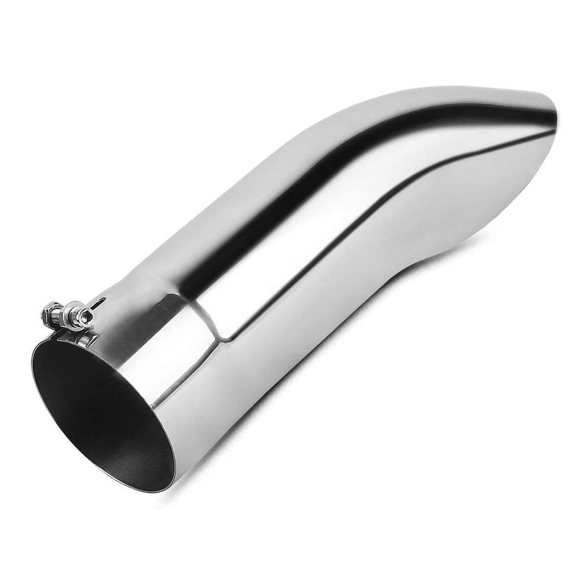 Yitamotor Turn Down Exhaust Tip 4 Inch Inlet, 4'' Outlet Polished Stainless Steel Professional Exhaust Tip Fits 4'' Outside Diam