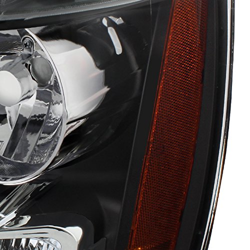Akkon - For Black Bezel 07-13 Suburban Tahoe Avalanche Headlights Front Lamps Direct Replacement Left + Right, Low Beam: H11, High Beam: 9005, Car Vehicle Light Assembly, Black Housing