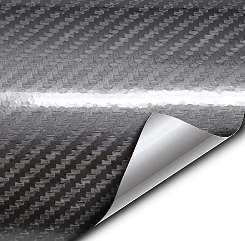 Vvivid Epoxy High Gloss Carbon Vinyl Automotive Wrap Film Diy Easy To Install No Mess (1Ft X 5Ft, Grey)