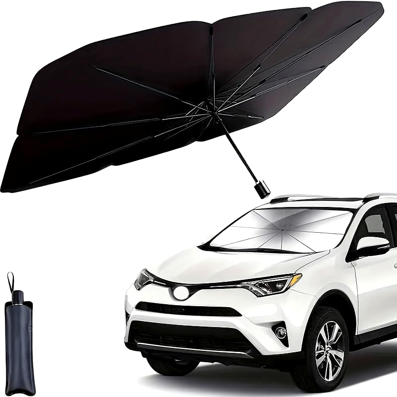 Vruta Car Sunshade Windshield Cover, Umbrella Windshield Sunshade for Car Front Window Sun Protection & Heat Insulation Foldable