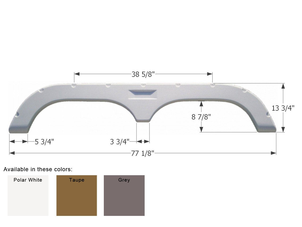 Icon 01473 Taupe 7.03 X 13.75 Tandem Fender Skirt