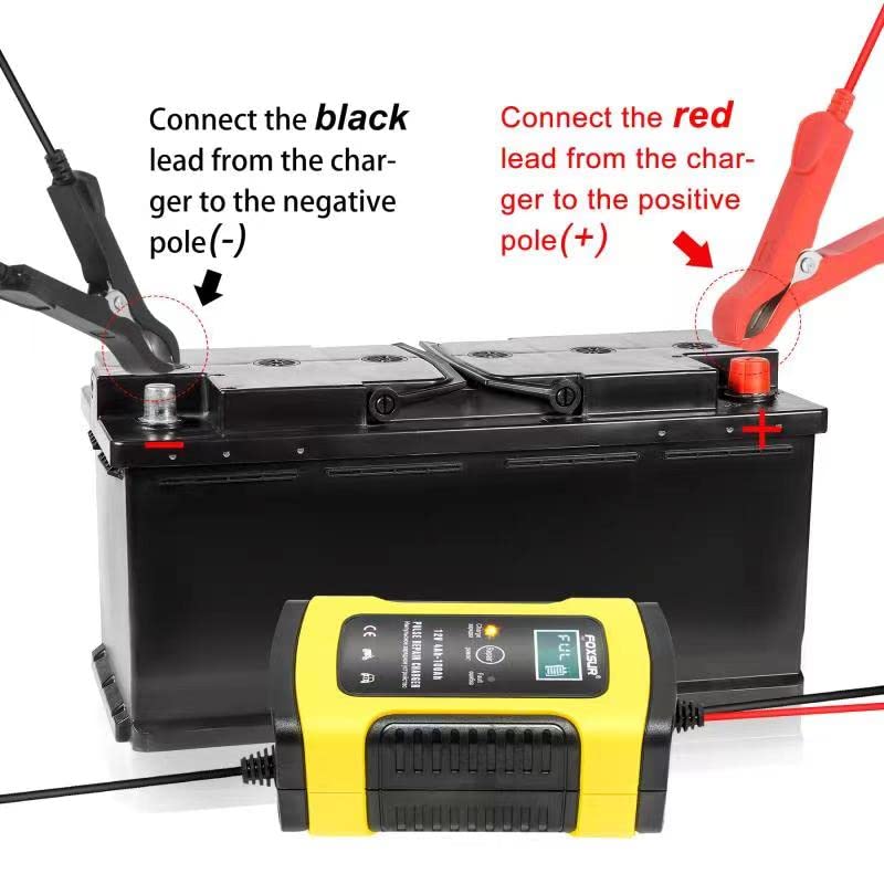 Ieik 12V 5 Amp Automotive Smart Battery Charger Maintainer For Car, Motorcycle, Rv, Suv, Lawn Mower, Boat, Rv, Suv, Atv And More