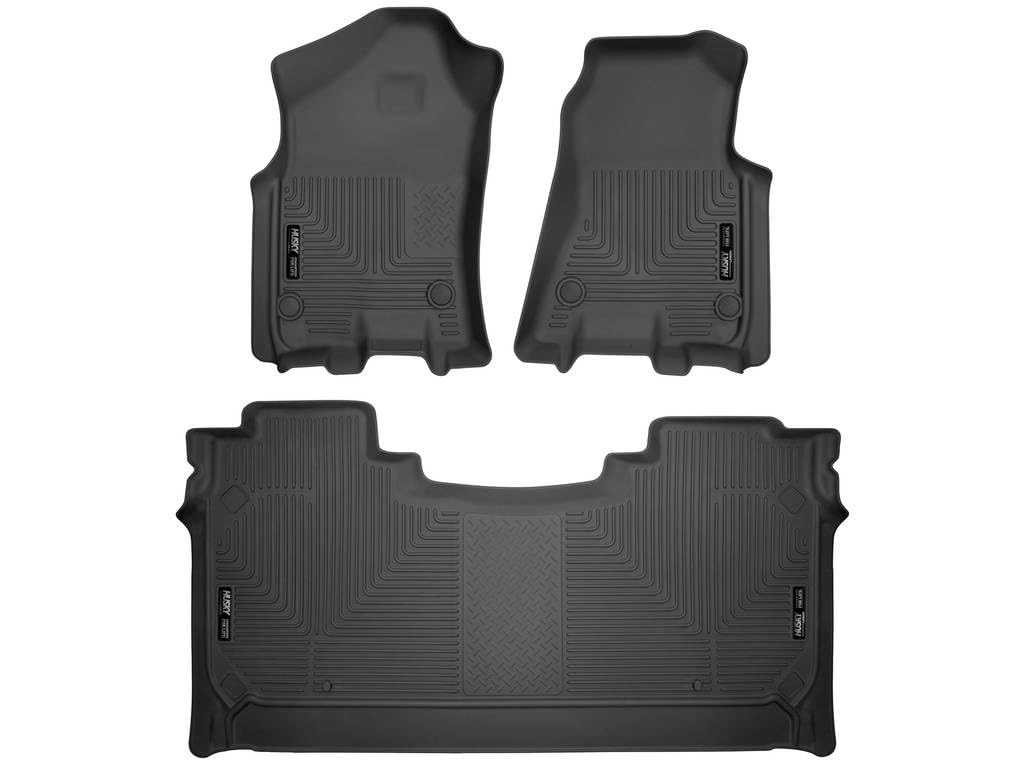 Husky Liners Weatherbeater Floor Mats | Fits 2019 - 2024 Ram 1500 Crew Cab W/ Factory Underseat Storage | Front & 2Nd Row, 3-Pc Black - 94001