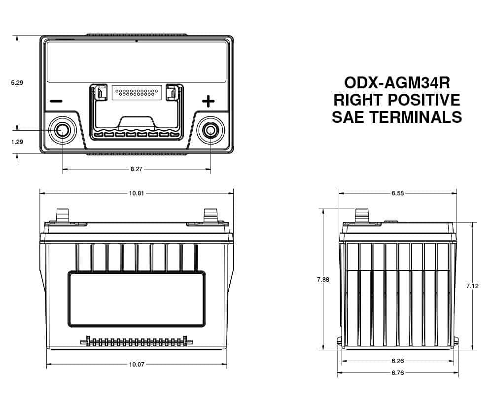 Odyssey Battery Odx-Agm34R Extreme Series Agm Battery