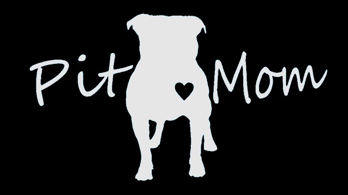 Bluegrass Decals Pit Bull Pit Mom Pitbull Dog Decal Sticker (White, 7.5'')