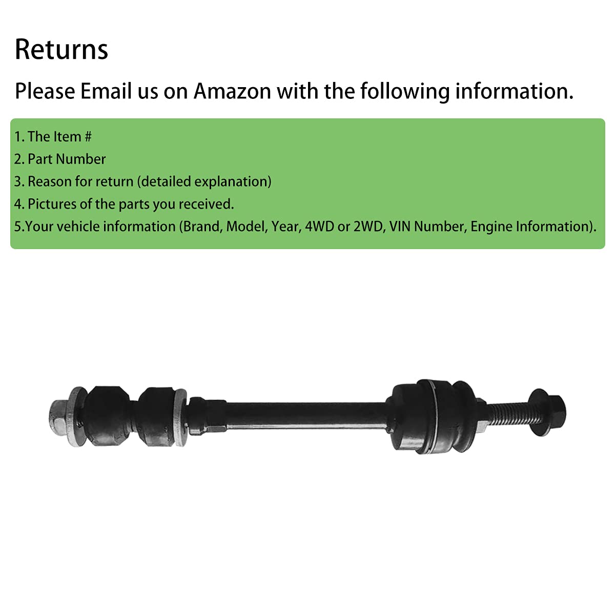 Hhcm 2 Pcs Front Sway Bar Link Kits K750263 For Dodge Dakota 2005-2010, Stabilizer Link Front For Mitsubishi Raider 2006-2009, R